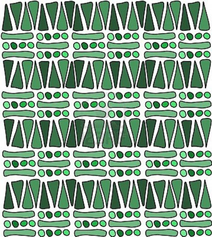 Tribal African Pattern Color Green