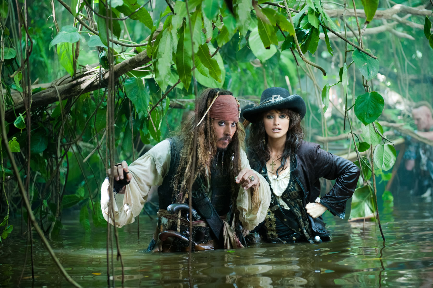 Angelica And Captain Jack Sparrow In Pirates Of The Caribbean