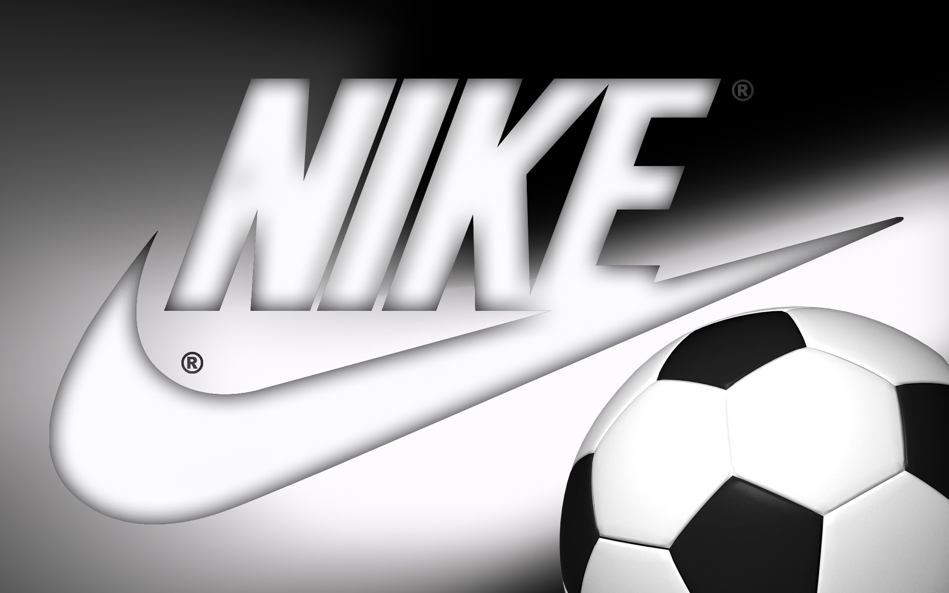 Nike Football Wallpaper: Classic Nike Swoosh with Soccer Ball