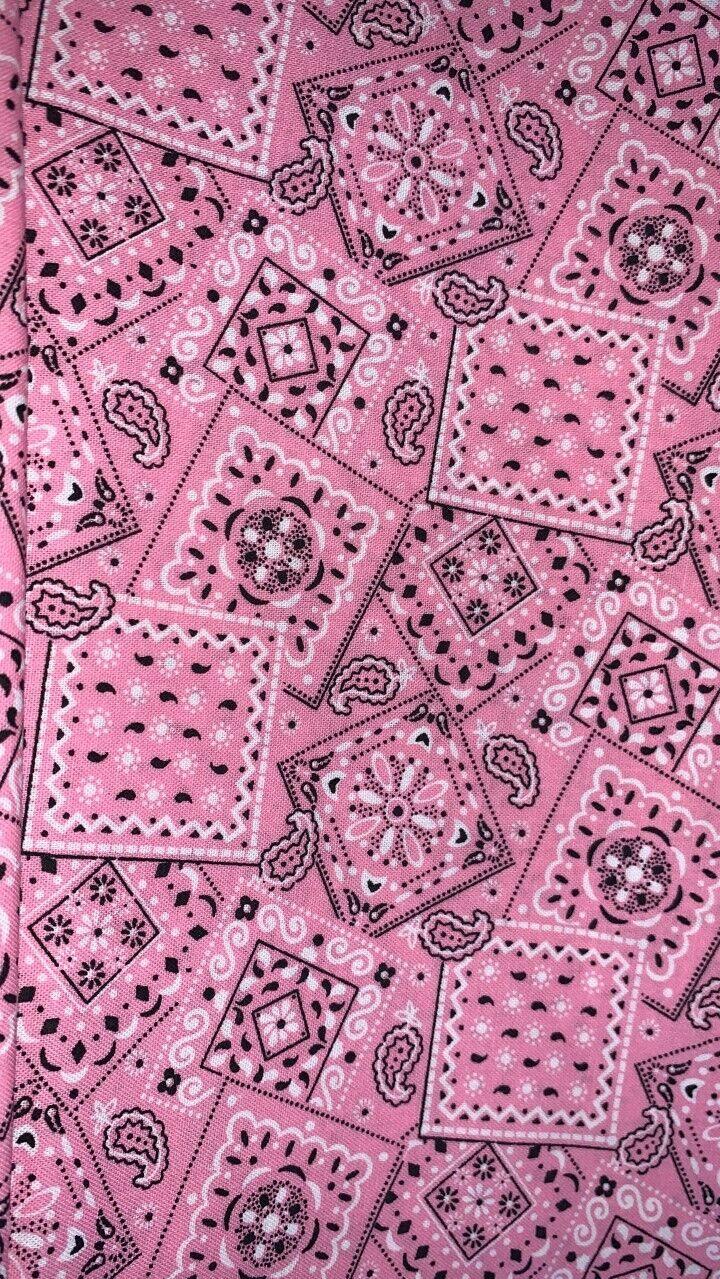 Western Blender Bandana Quilt Fabric Light Pink