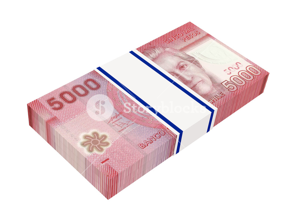 Chilean Pesos Isolated On White Background Royalty Stock