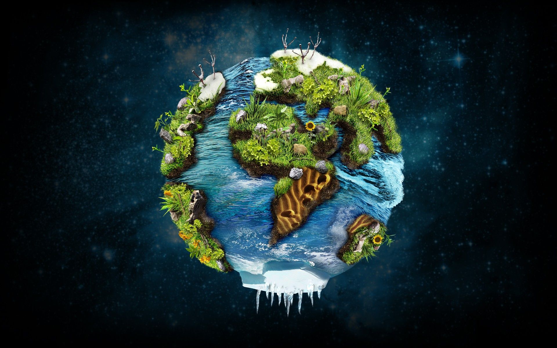 Amazing Earth HD Digital Universe Wallpaper For Mobile And Desktop