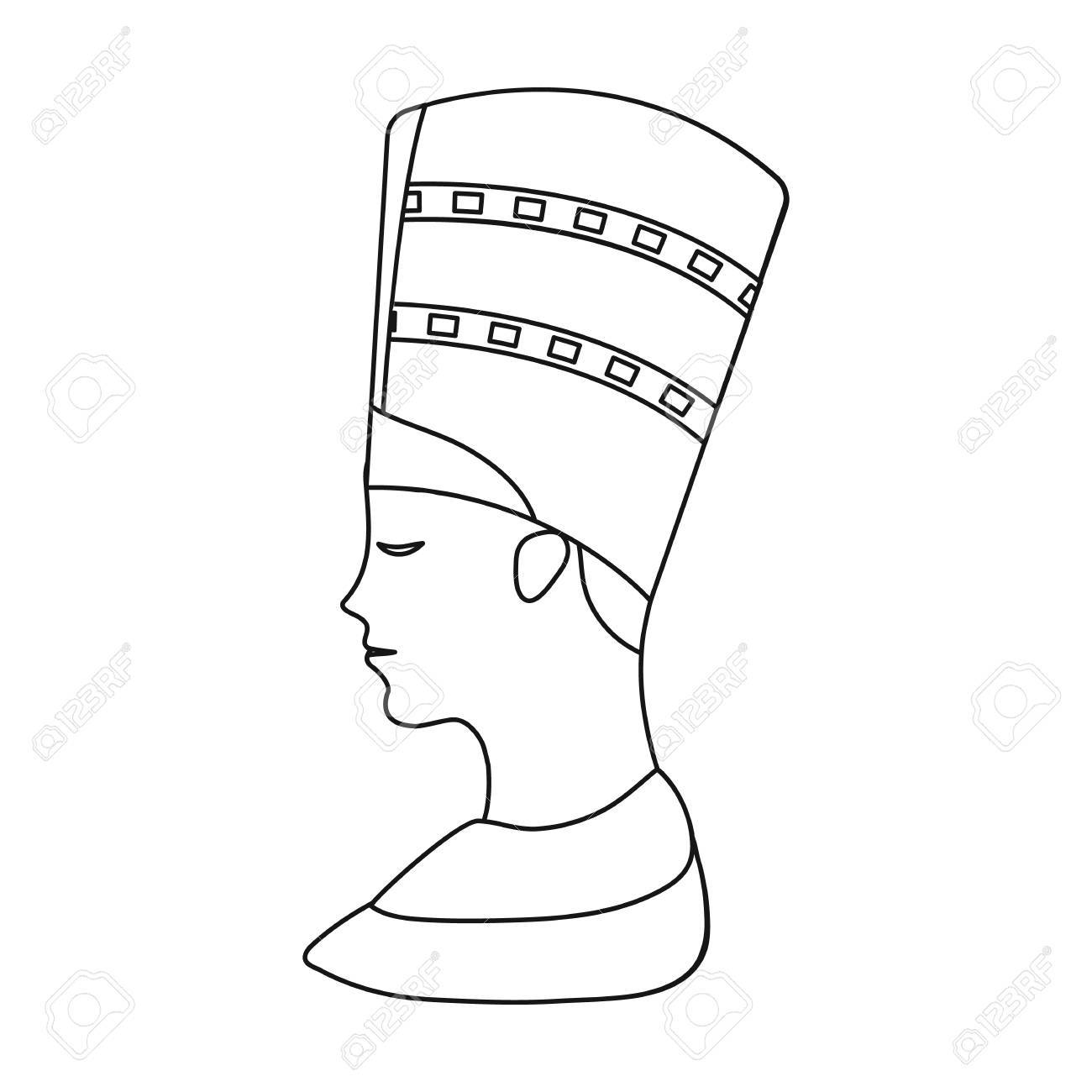 🔥 Free download Bust Of Nefertiti Icon In Outline Style Isolated On White  [1300x1300] for your Desktop, Mobile & Tablet