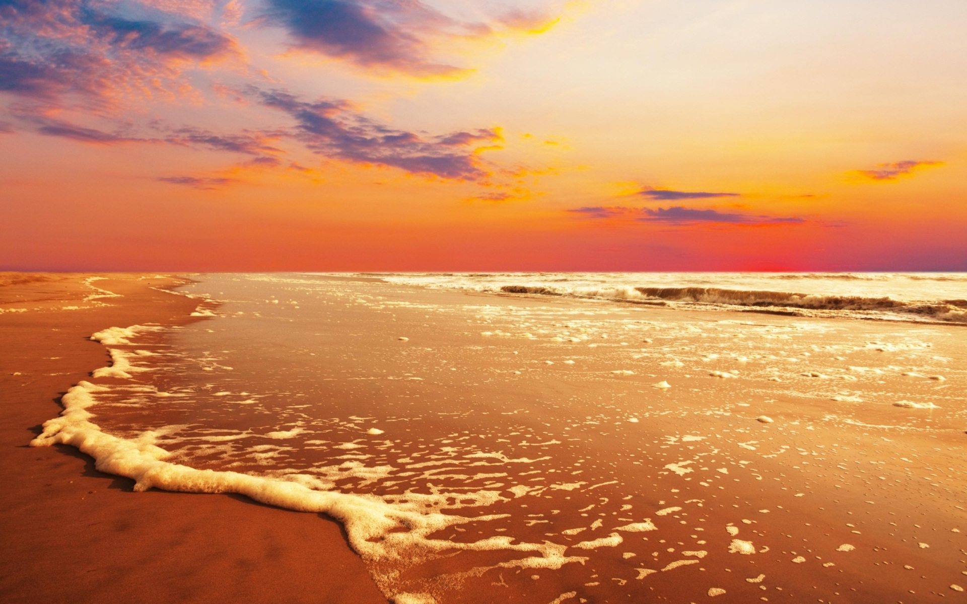 At In Beautiful Sea Beach Sunset HD Wallpaper For Desktop