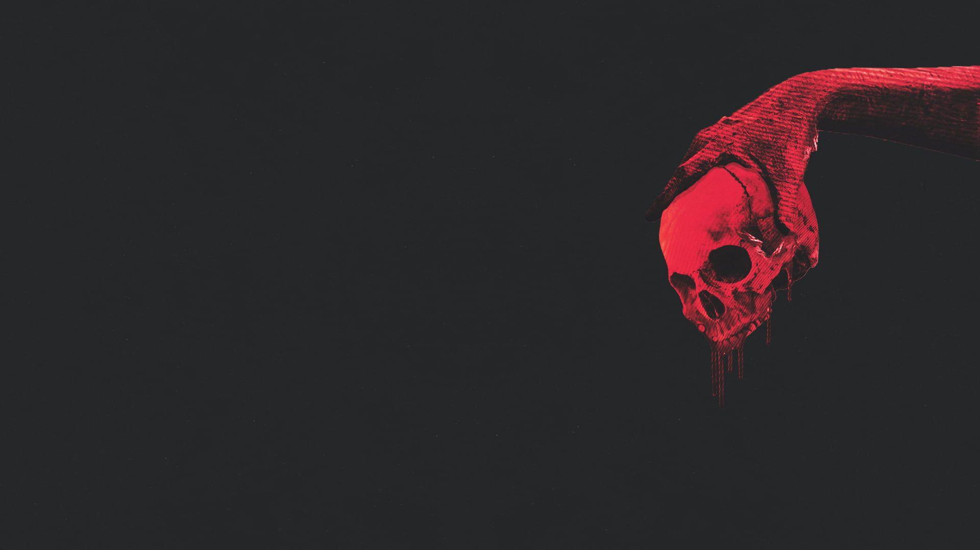 Red Human Skull Wallpaper Black 1080p