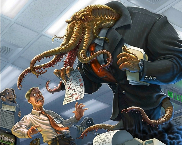 Boss Office Hp Lovecraft Photomanipulations Wallpaper