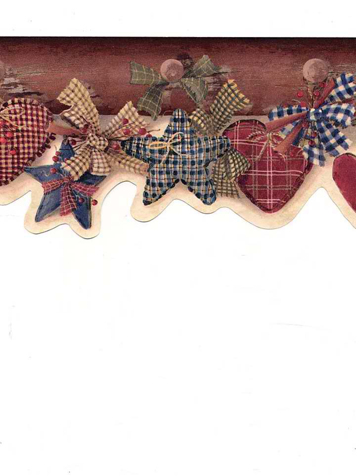 Quilted Hearts And Stars Wallpaper Border
