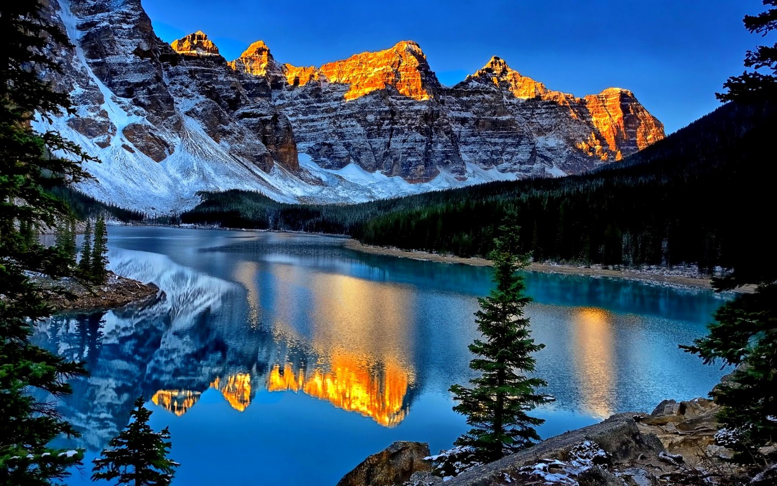 Mountain Lake Reflection Scenery Banff National Park 4K Wallpaper iPhone HD  Phone #1370i