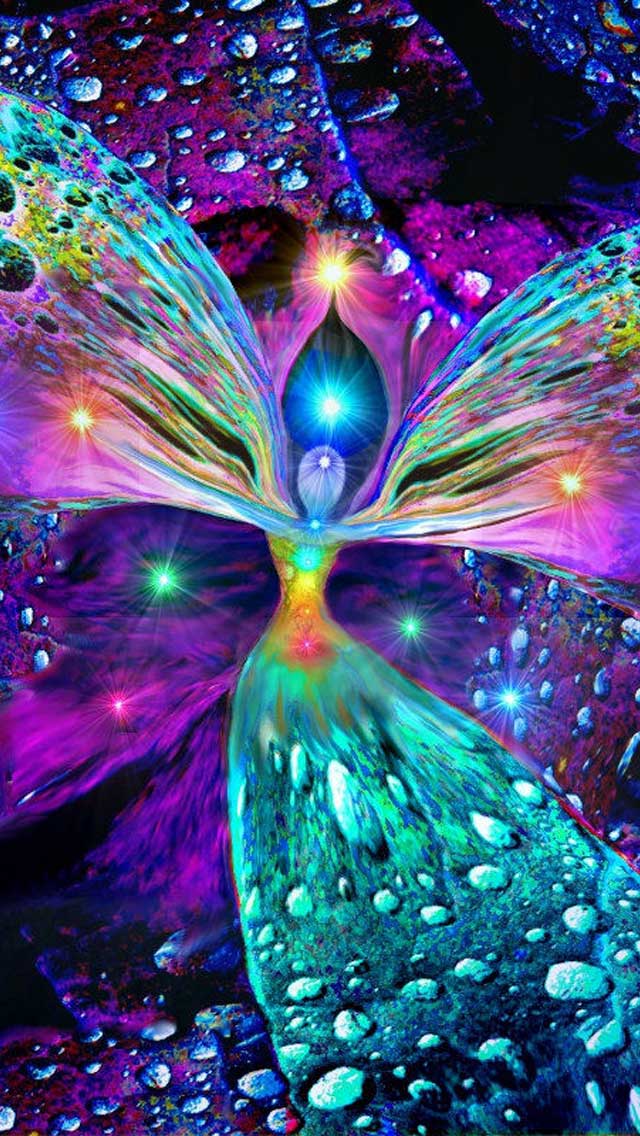 Colorful Glowing Angel iPhone Wallpaper Color Glitter Sparkle Glo