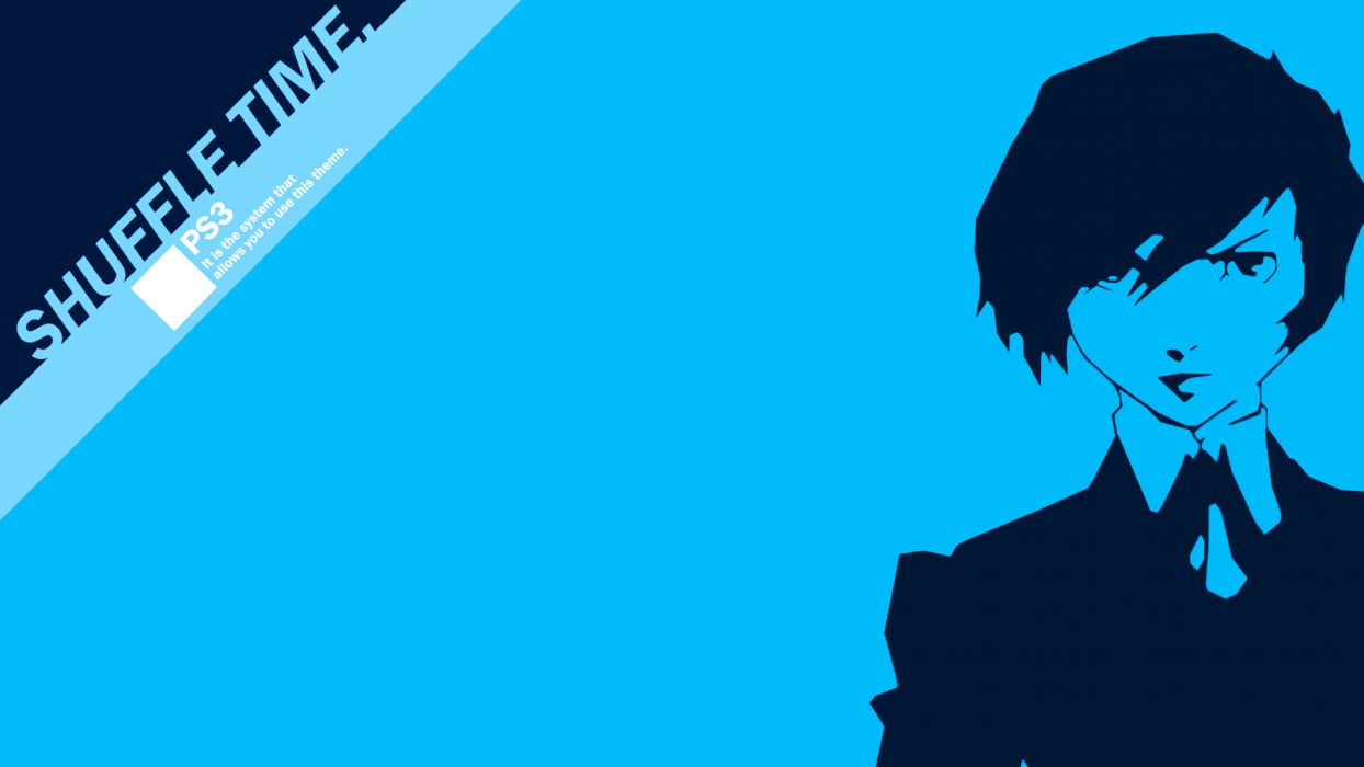 Blue Persona Series Simple Background Arisato Minato
