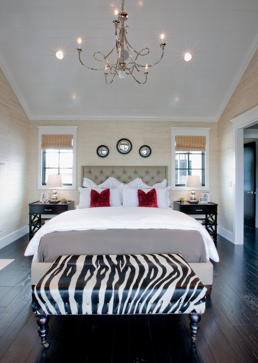Wallpaper Cathedral Ceiling Beadboard Black Convex Mirrors Red