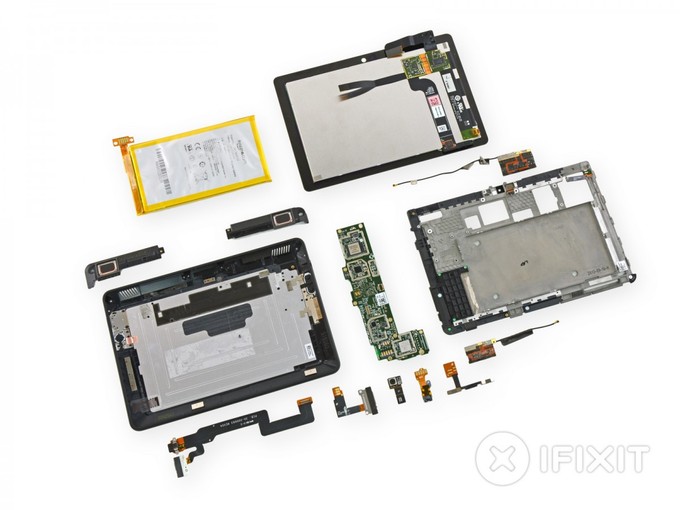 Kindle Fire HDx Inch Torn Down Exposing Tablet Parts Within