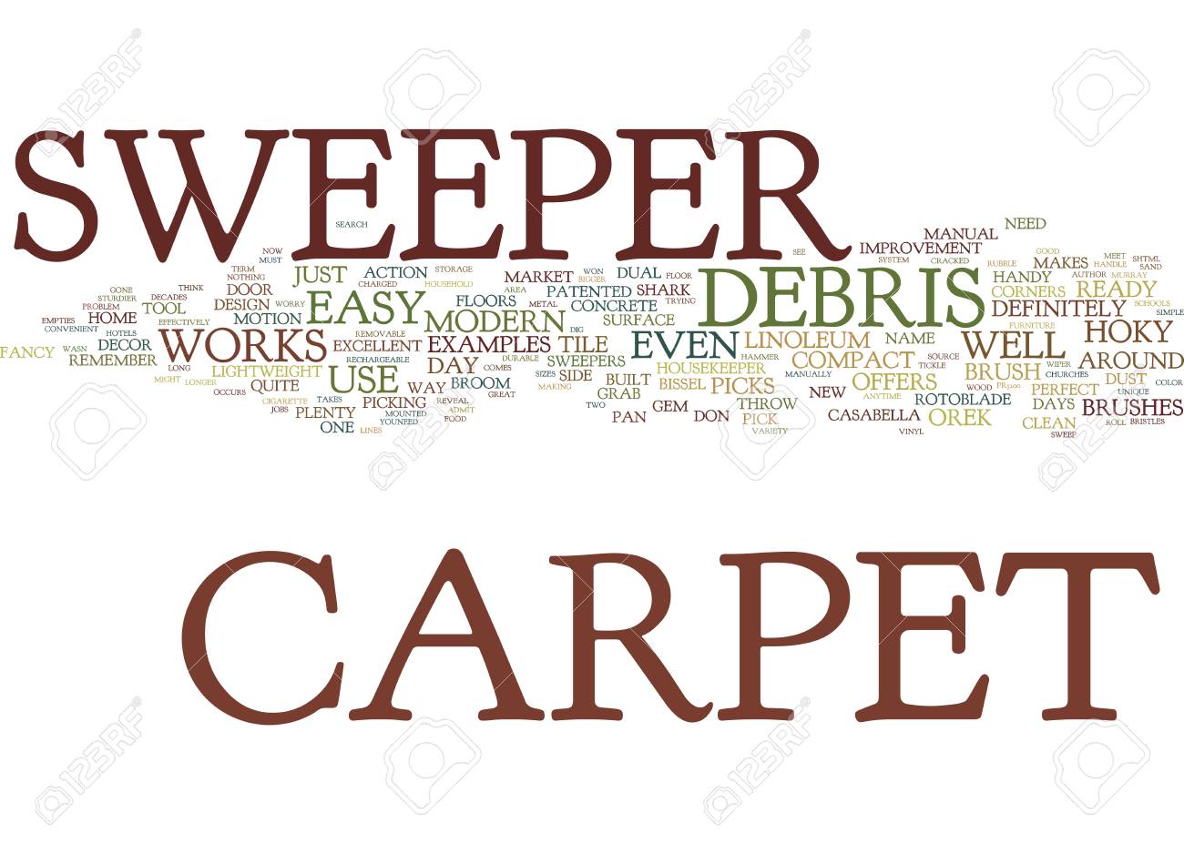 Examples Of The Modern Day Carpet Sweeper Text Background Word