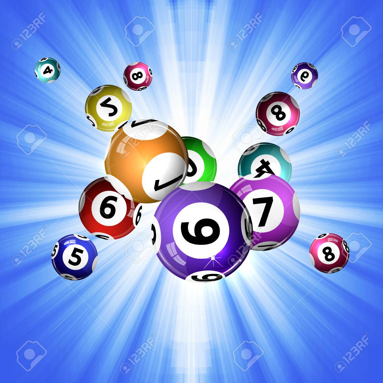 Vector Illustration Background Lottery Balls Royalty