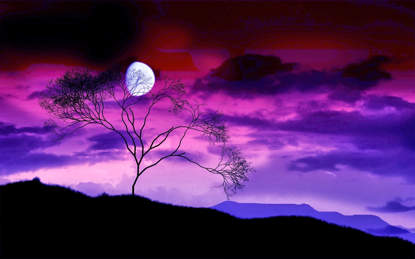 Beauty Of Moonlight At Night Sky Near Sea Poetic Nature