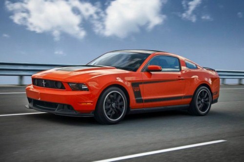 Orange Color Coupe Ford Mustang Boss Car Image Over