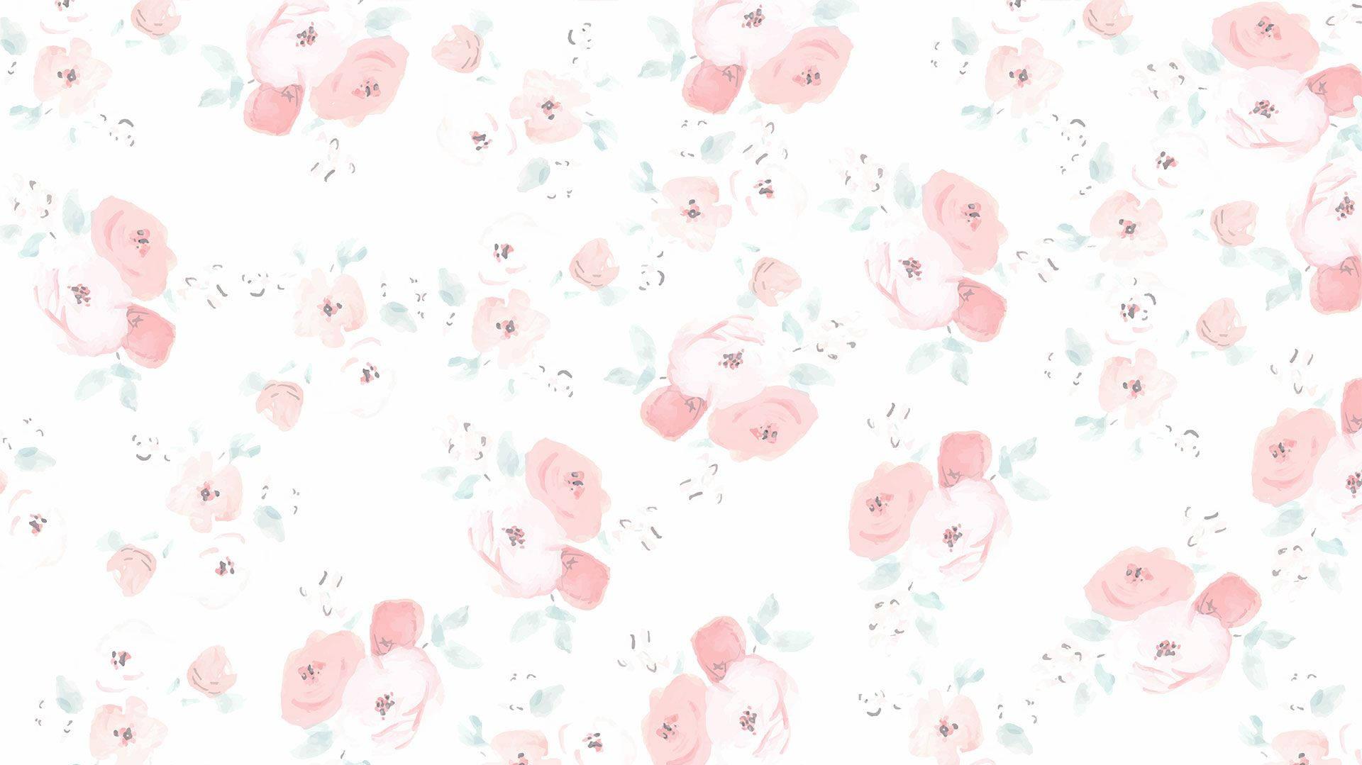 Pink Flowers Pastel Aesthetic Laptop Wallpaper