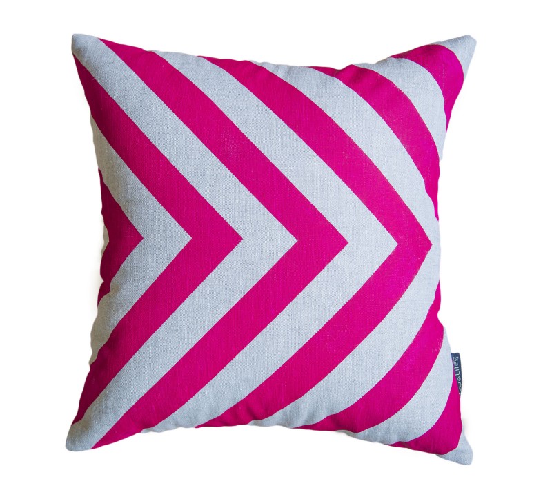 Ivy Lil Cushion Chevron Stripe Bright Pink Print