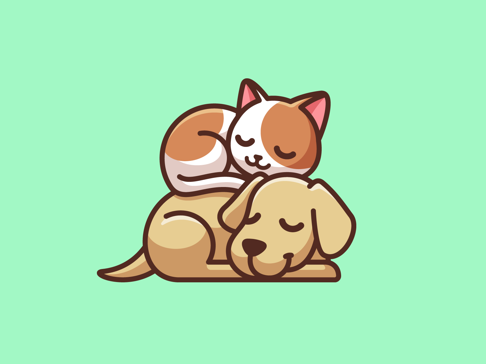 Best Friends Cat And Dog Drawing Cute Animal Drawings