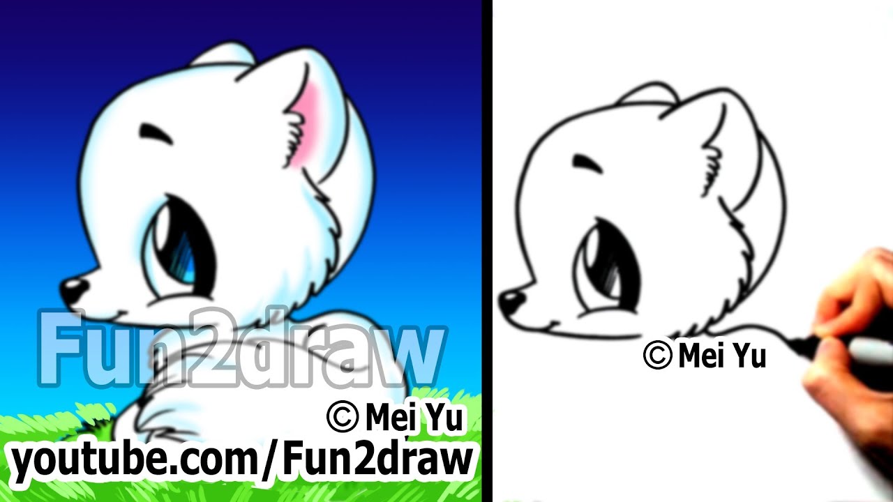 Easy Things to Draw Cute Animals Drawing Tutorial Arctic Fox