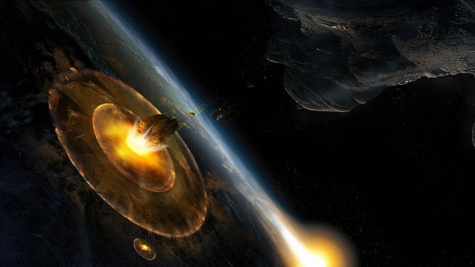 Wallpaper Pla Explosion Asteroids Speed Destruction