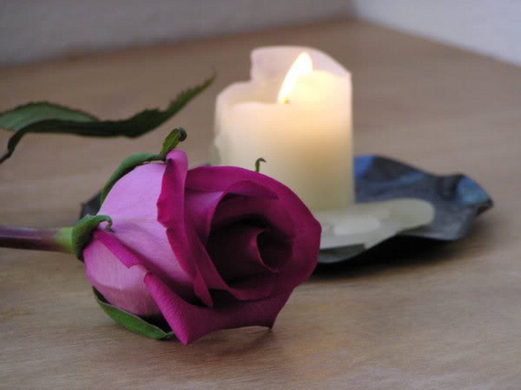Candles And Rose Wallpaper