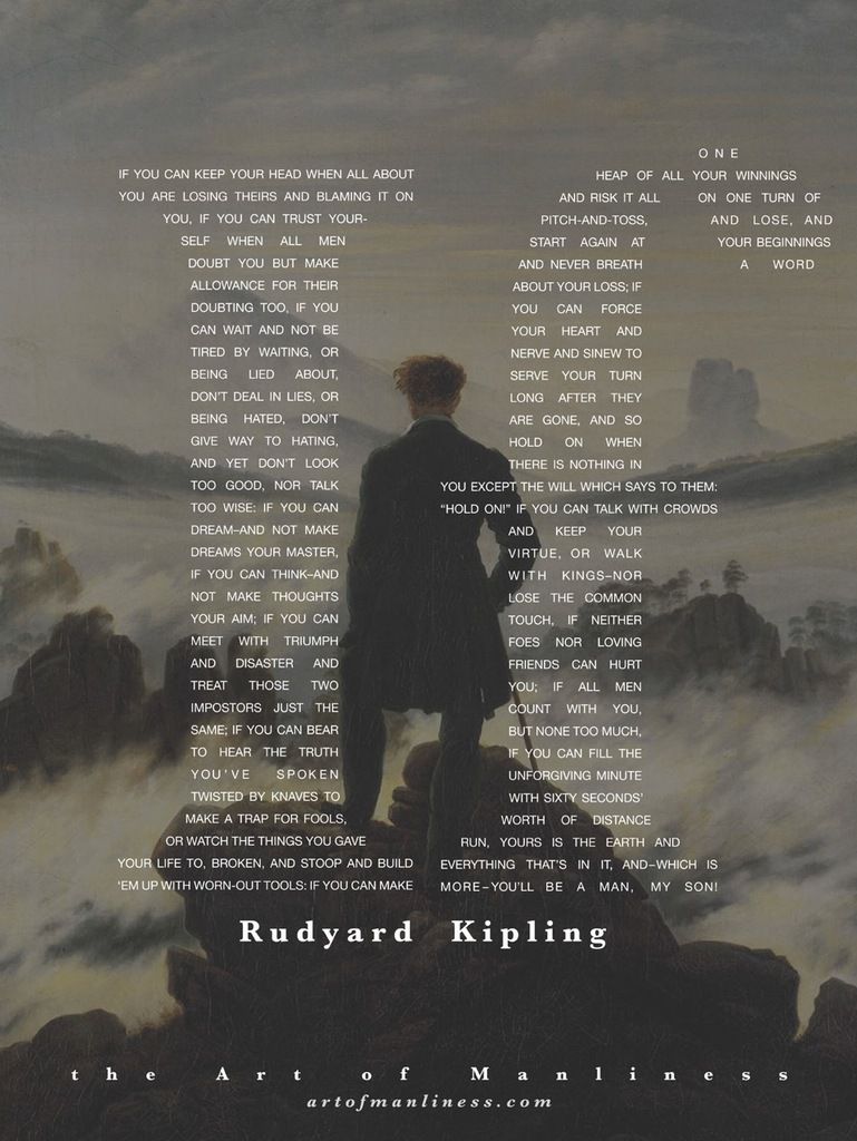 Rudyard Kipling If Poster Famous Poems Words