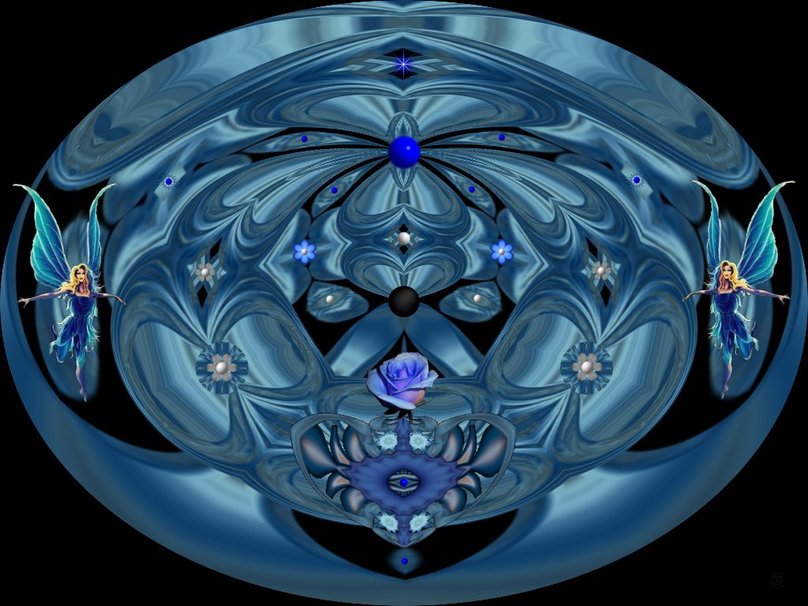 Blue Fairys Garden Wallpaper