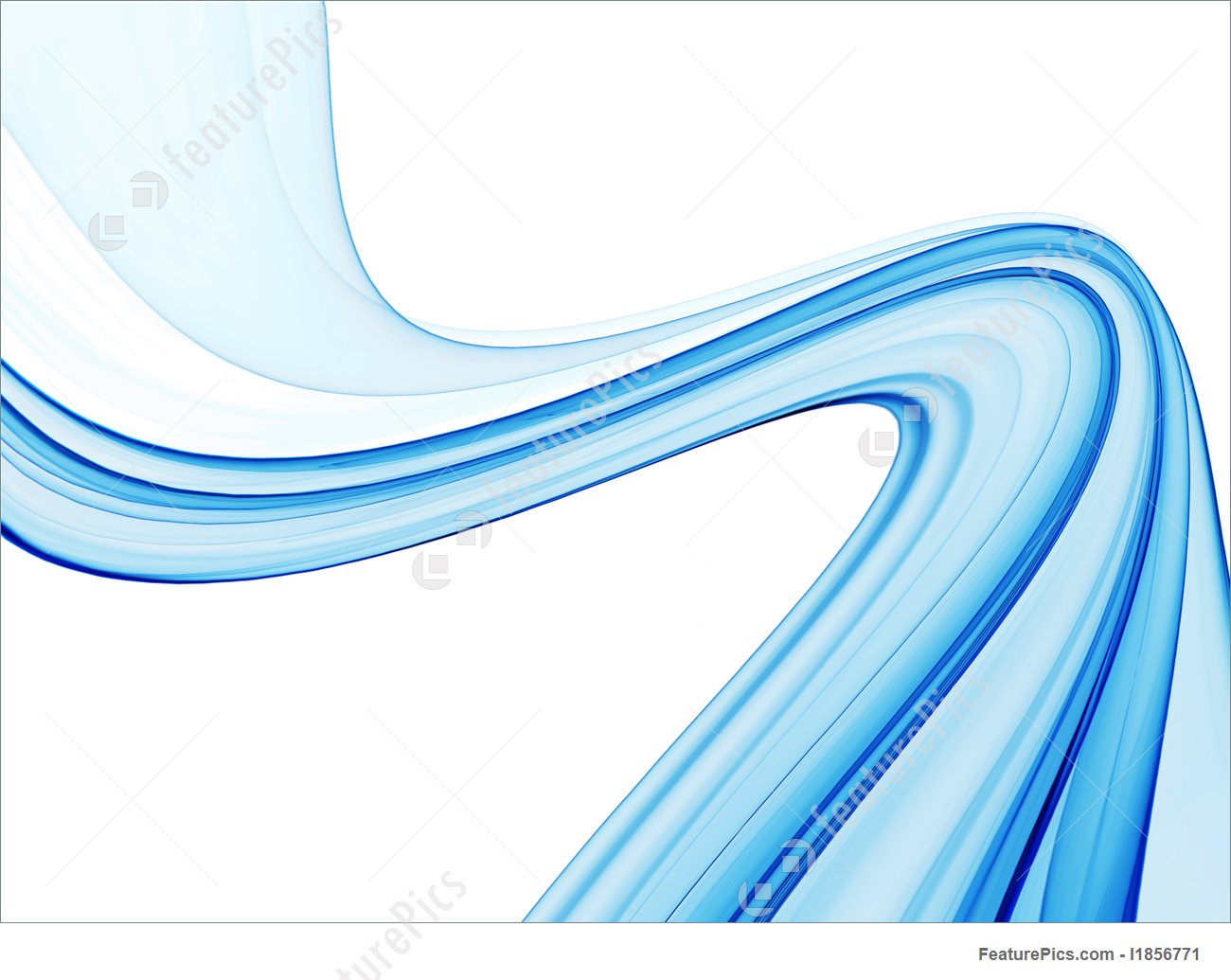 Blue Wavy Abstract Background On White Background