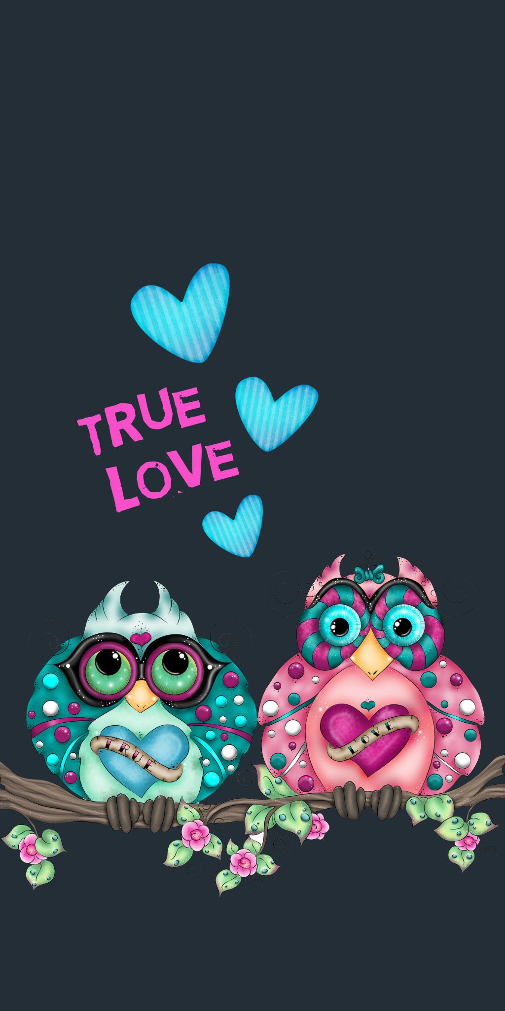 True Love Cute Owls Wallpaper Owl