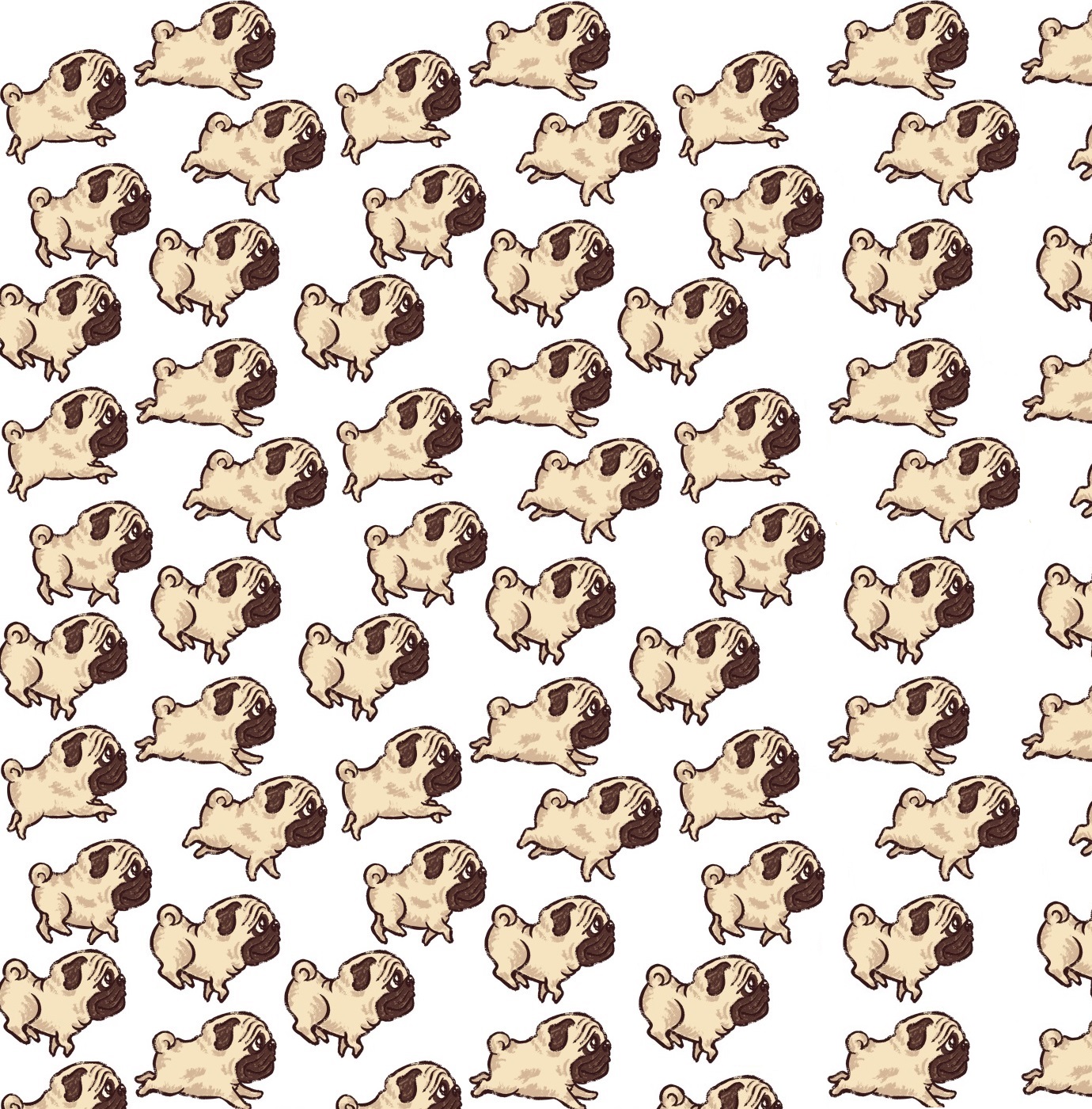 Use This Pattern To Make A Cute Pug Background For Your