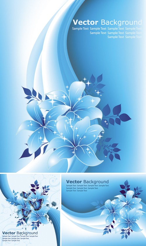 Quality Graphic Resources Blue Flowers Background