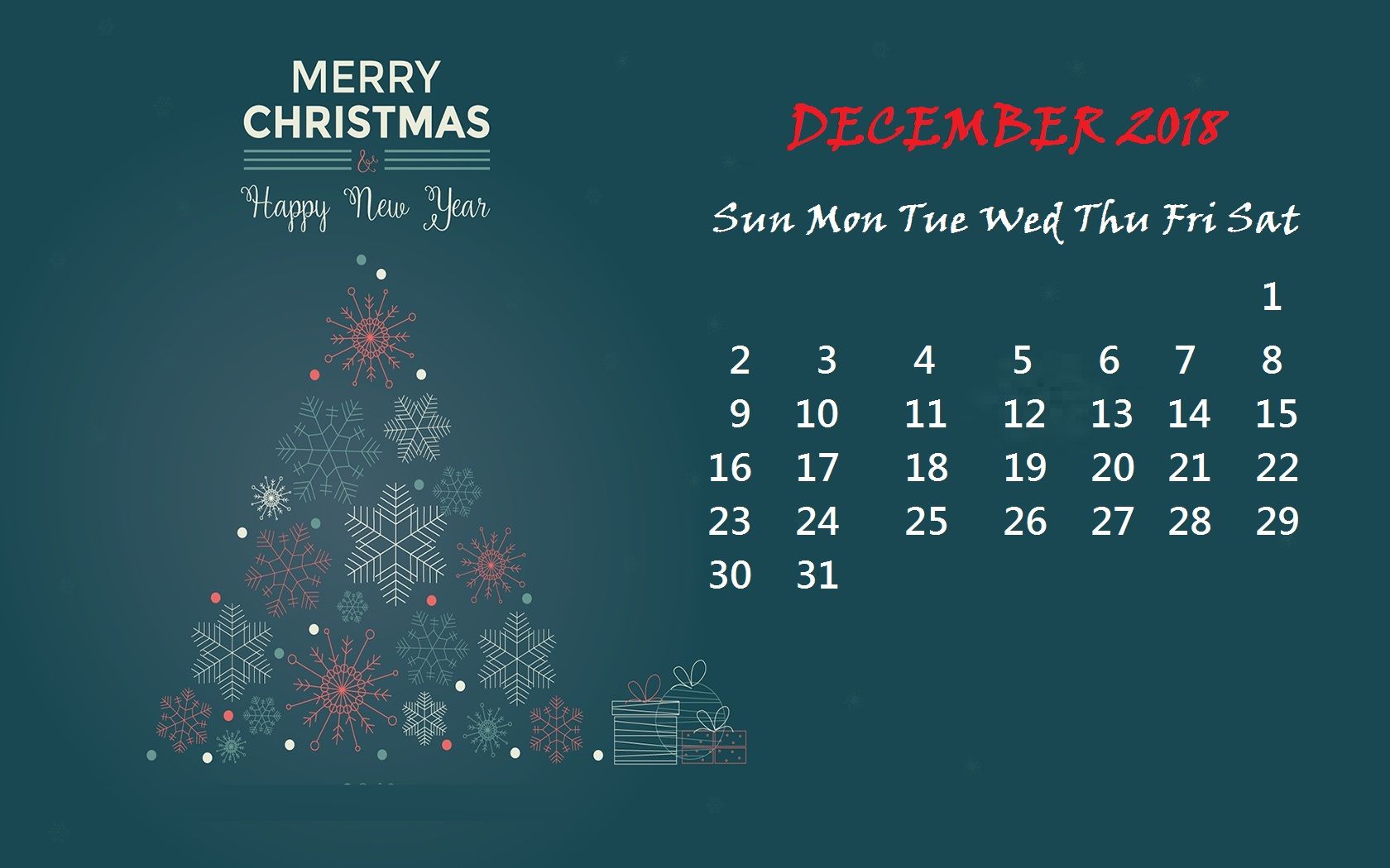 December Christmas Desktop Wallpaper