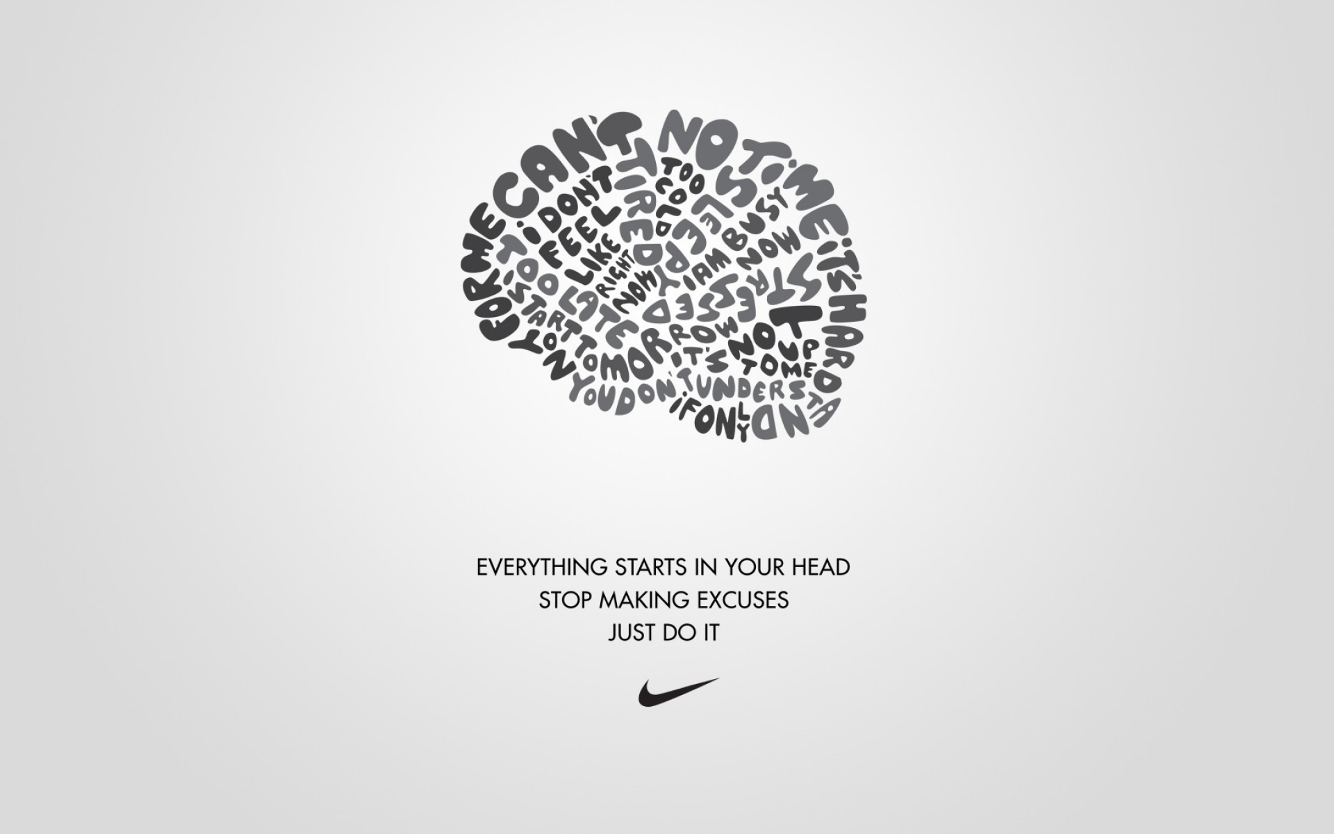 Text Typography Nike Inspirational Simple Background Motivation Just