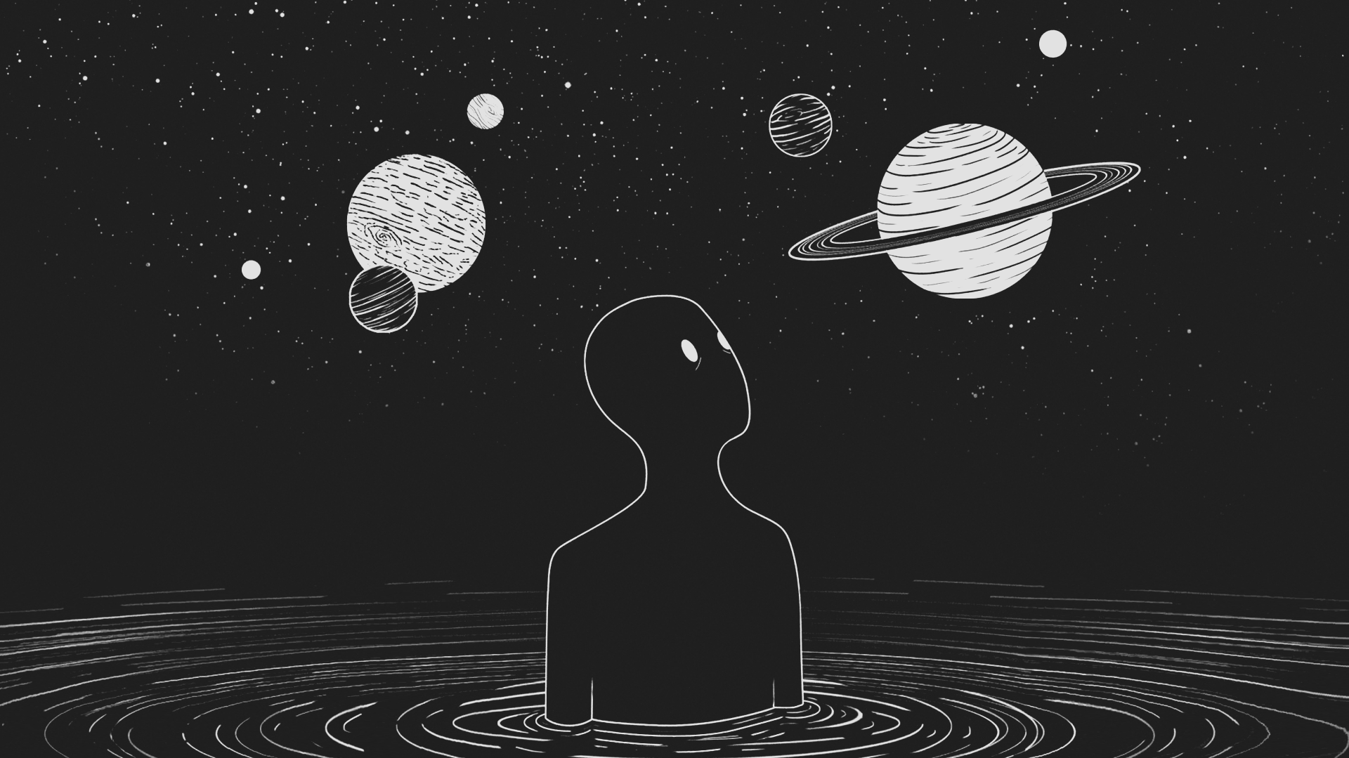 Illustration Monochrome Space Simple Circle Darkness