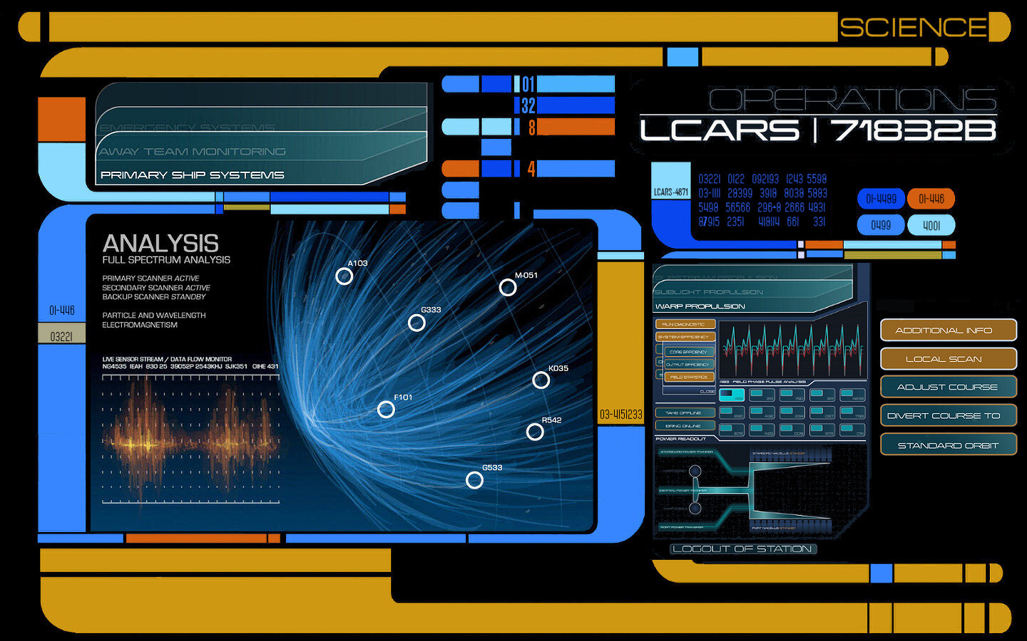 Star Trek Next Generation Lcars Science Console Screen