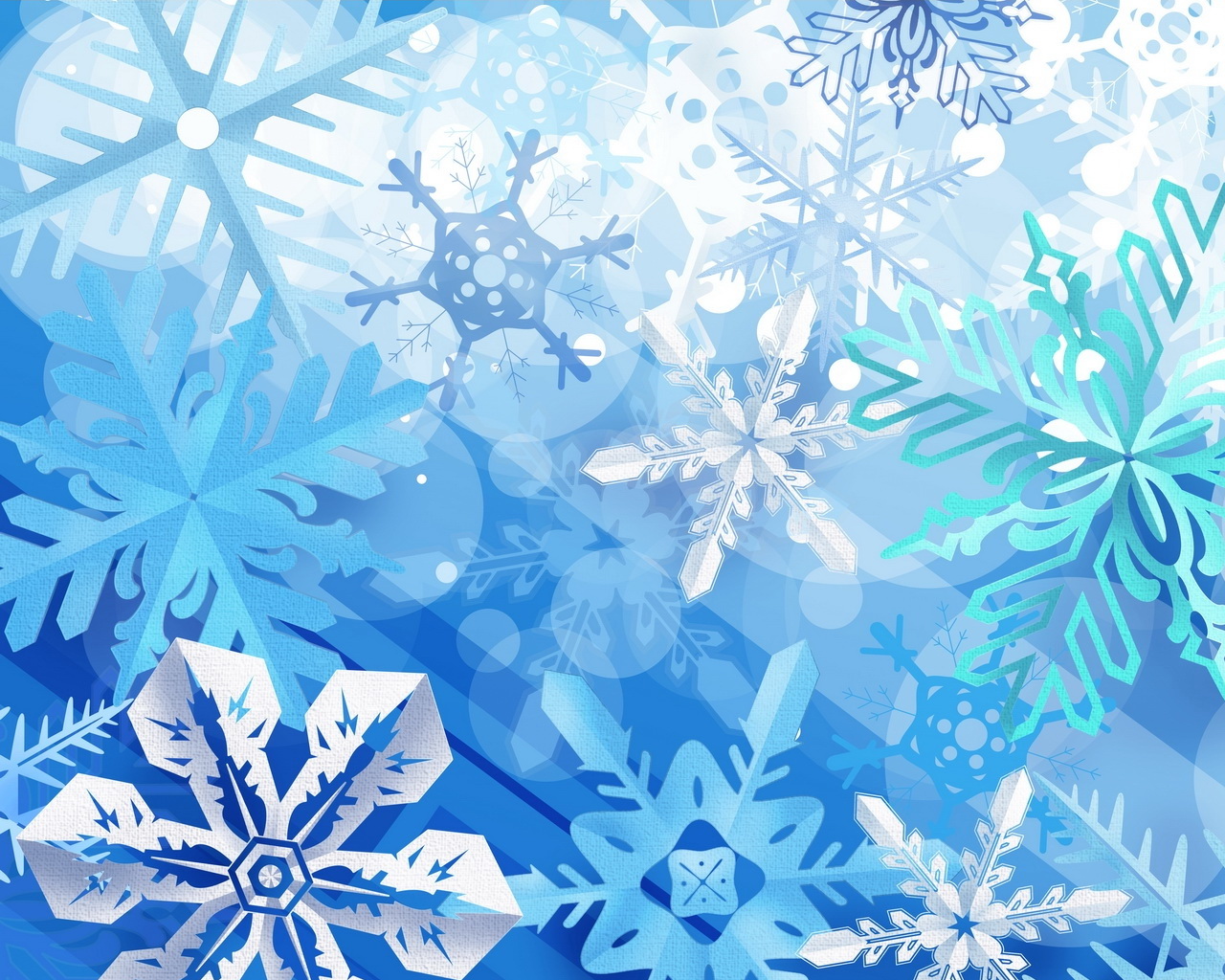 Abstract Winter Snowflakes Background For Powerpoint Holiday