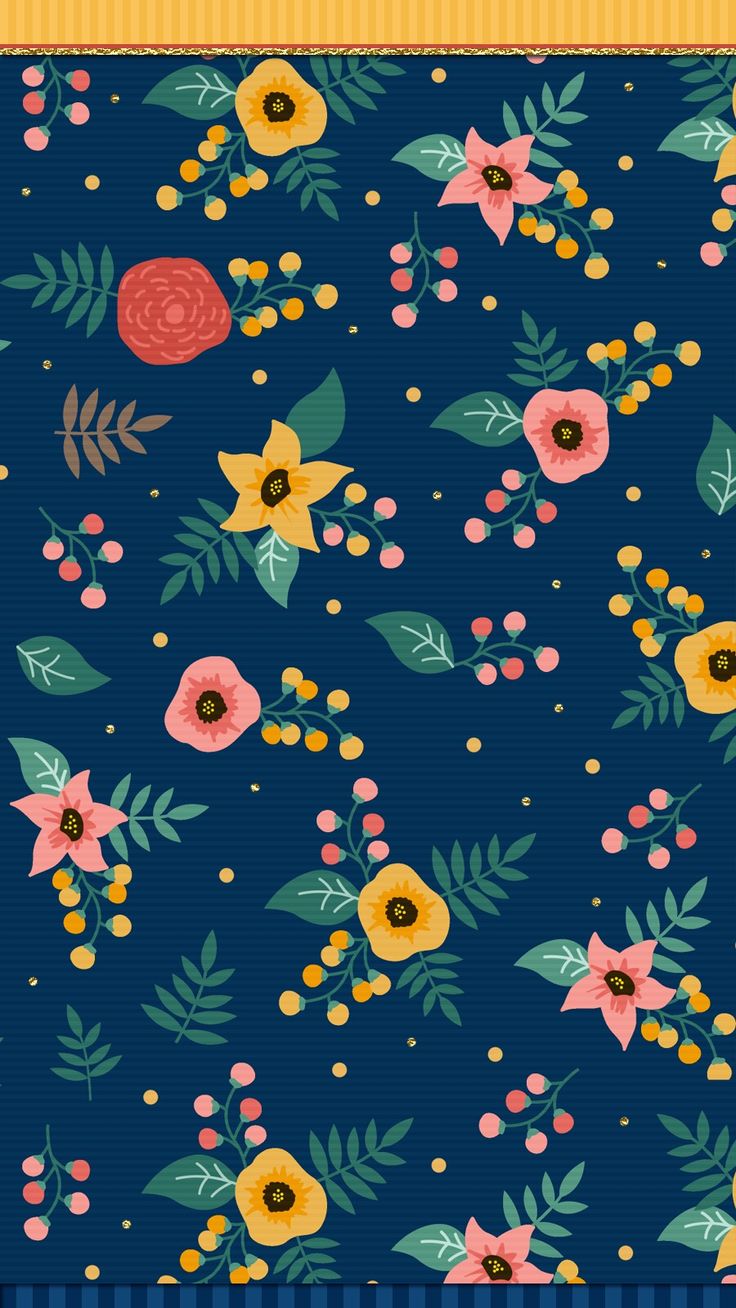 Navy Blue Floral Wallpaper iPhone Best