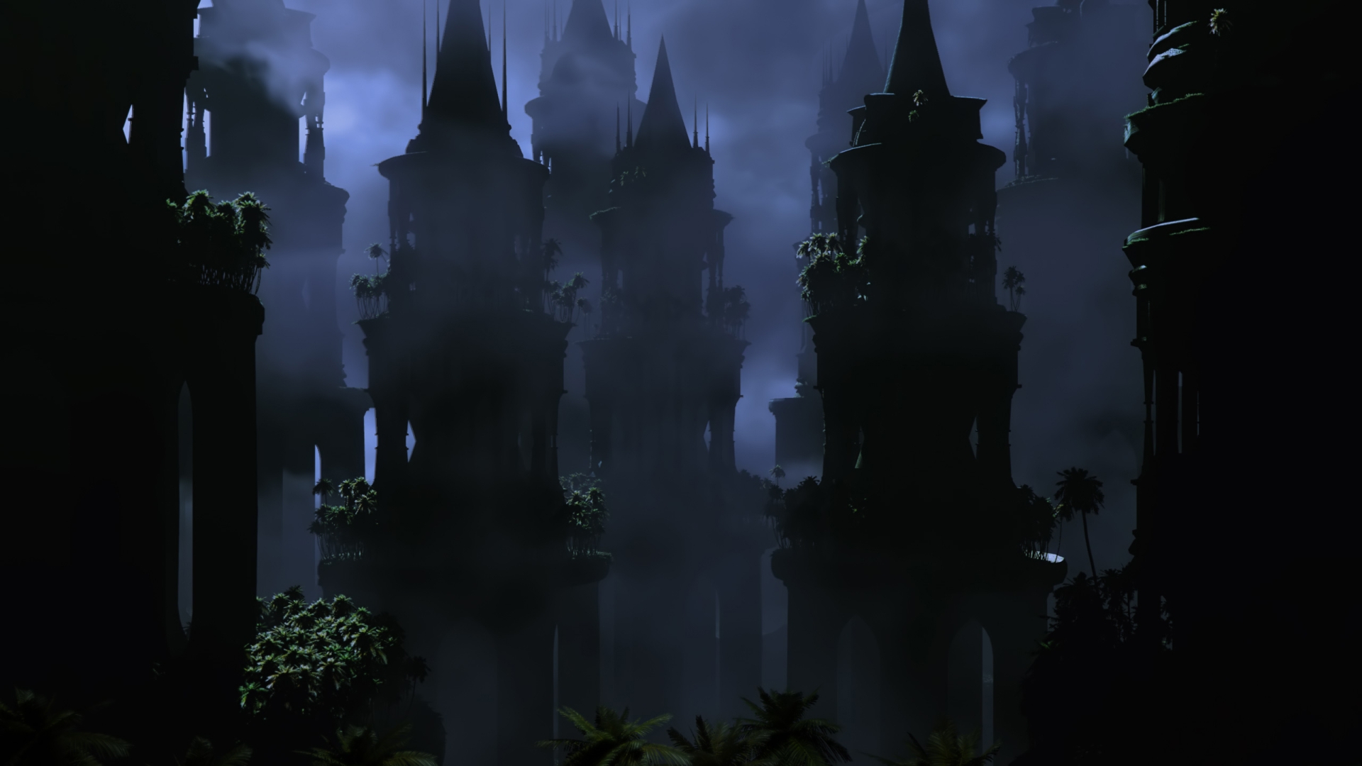 Matching Wallpaper Of The Tower In Dark Trees