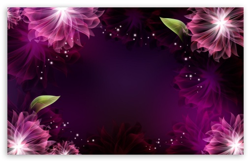 Abstract Purple Flowers HD Wallpaper For Wide Widescreen