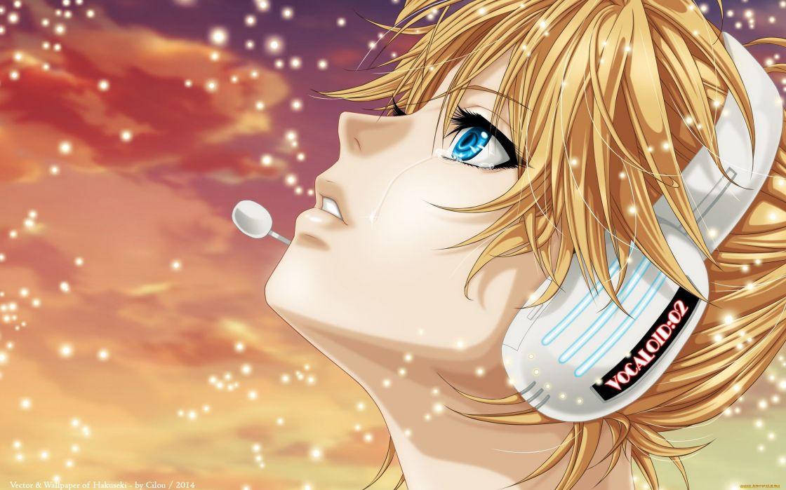 Anime Boy Blue Eyes Headphone Wallpaper