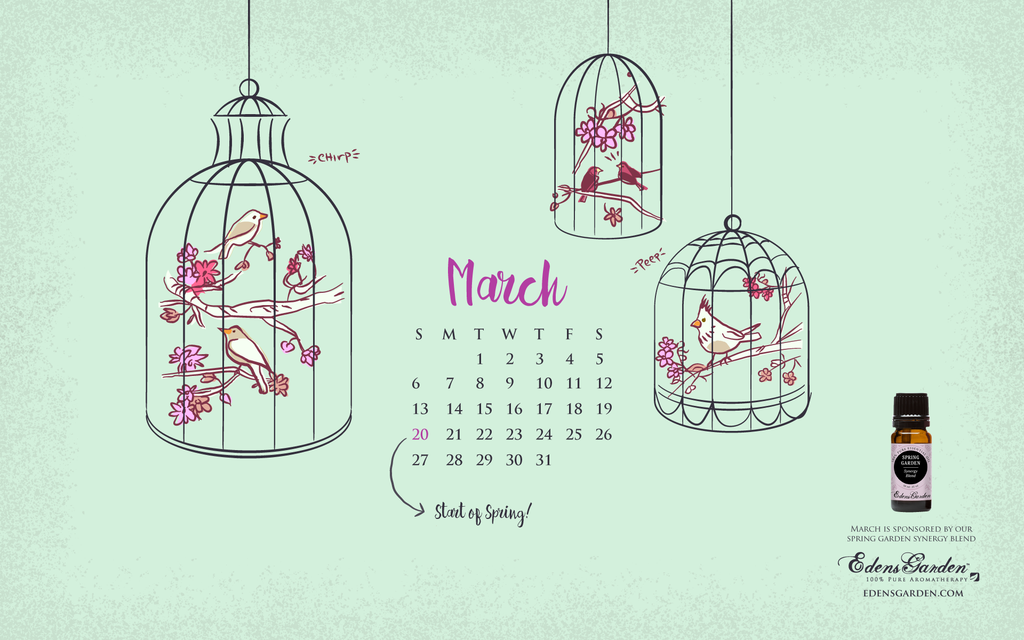 Bie March Desktop Wallpaper Calendar Edens Garden