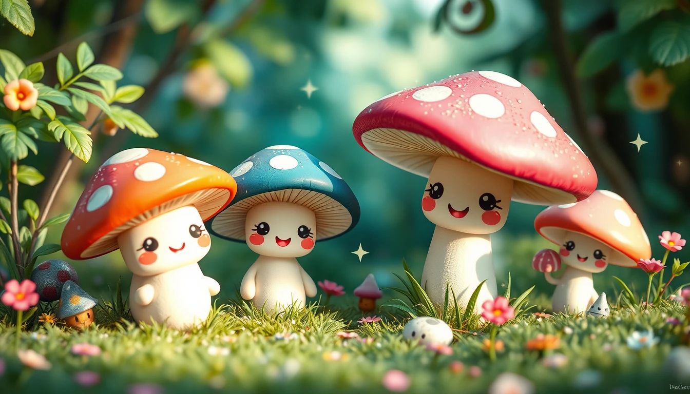 Kawaii Mushroom Wallpaper
