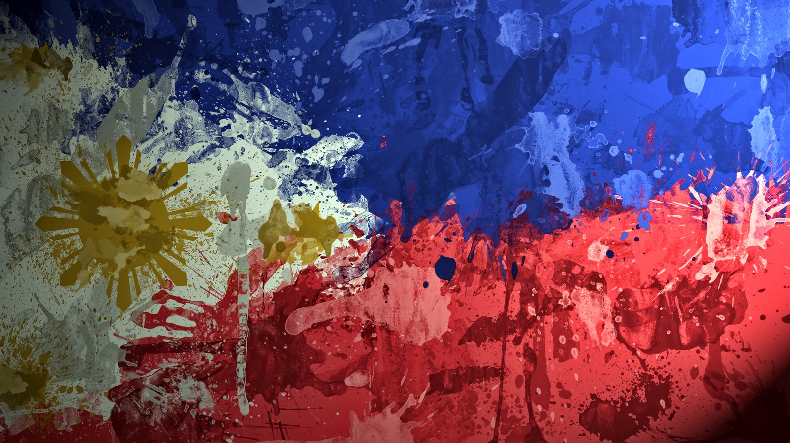 Wallpaper HD Philippines Flag Paint Drawn Fond D Cran
