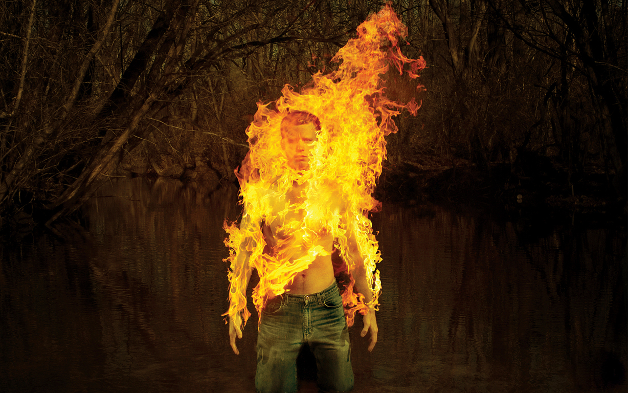 Man Burning Photography Desktop Wallpaper HD