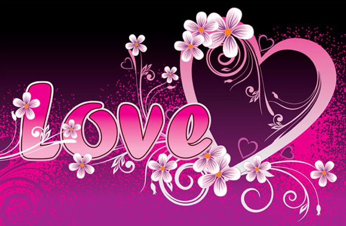 Floral Flower Vector Swirl Graphic For Valentines