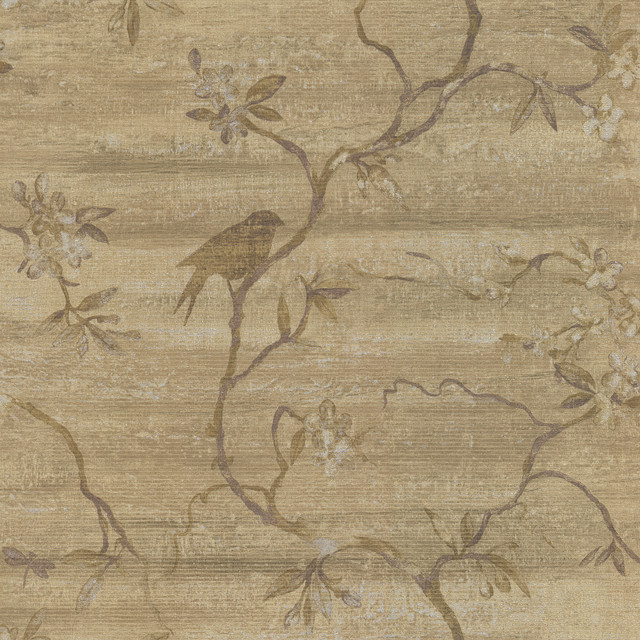 Corvus Light Brown Bird Tree Wallpaper Traditional By