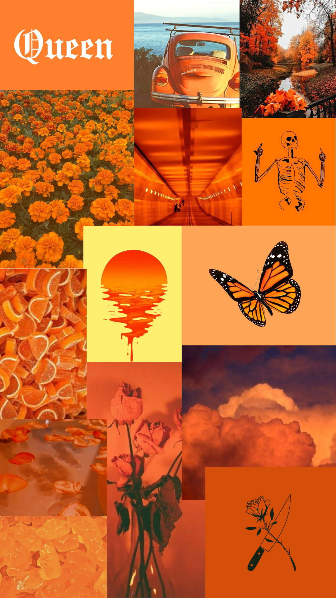 Aesthetic Orange Butterfly Wallpaper
