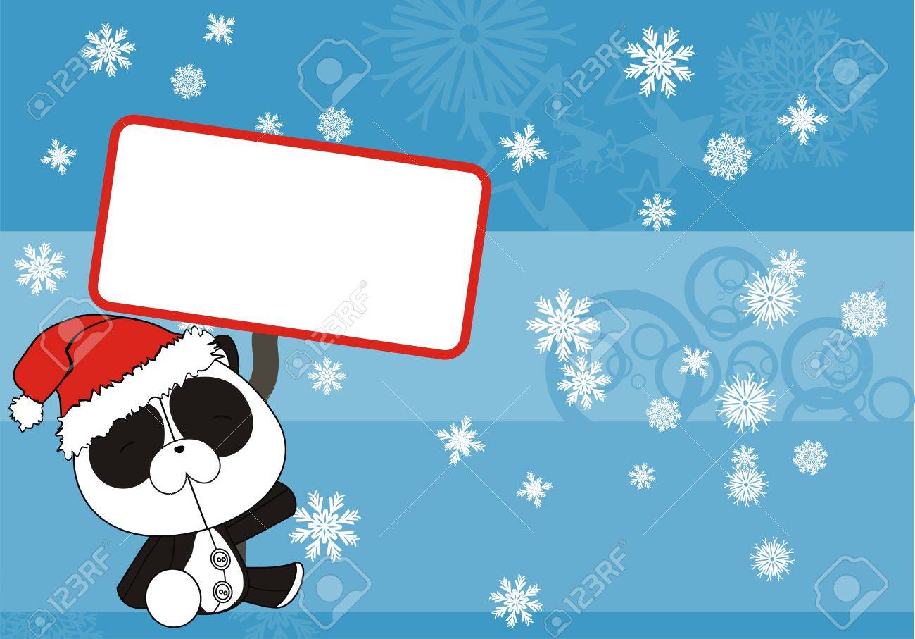 Panda Cartoon Xmas Wallpaper In Vector Format Very Easy To Edit