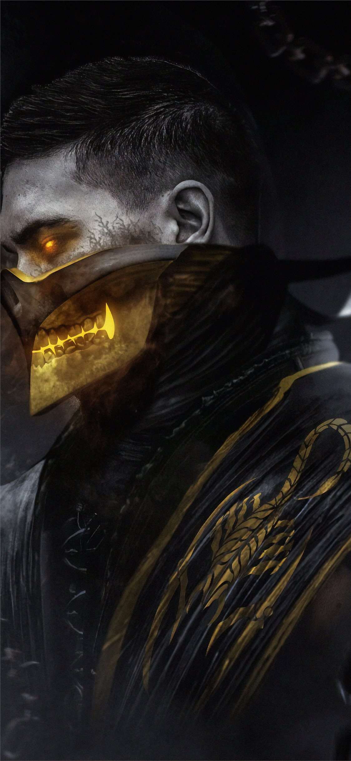 Scorpion Mortal Kombat Art iPhone X Wallpaper